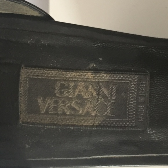 Gianni Versace Black Wedge Heels. Vintage - Picture 5 of 8